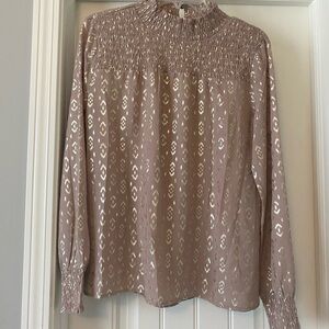 Pink Blouse with Gold Accent